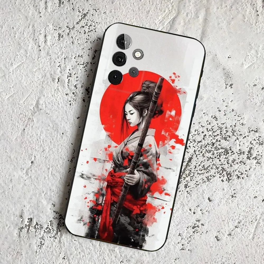 Samurai Warrior Geisha  Phone Case For Samsung Galaxy A13,21s,22,31,32,52,53,71,80,91 Soft Black Cover