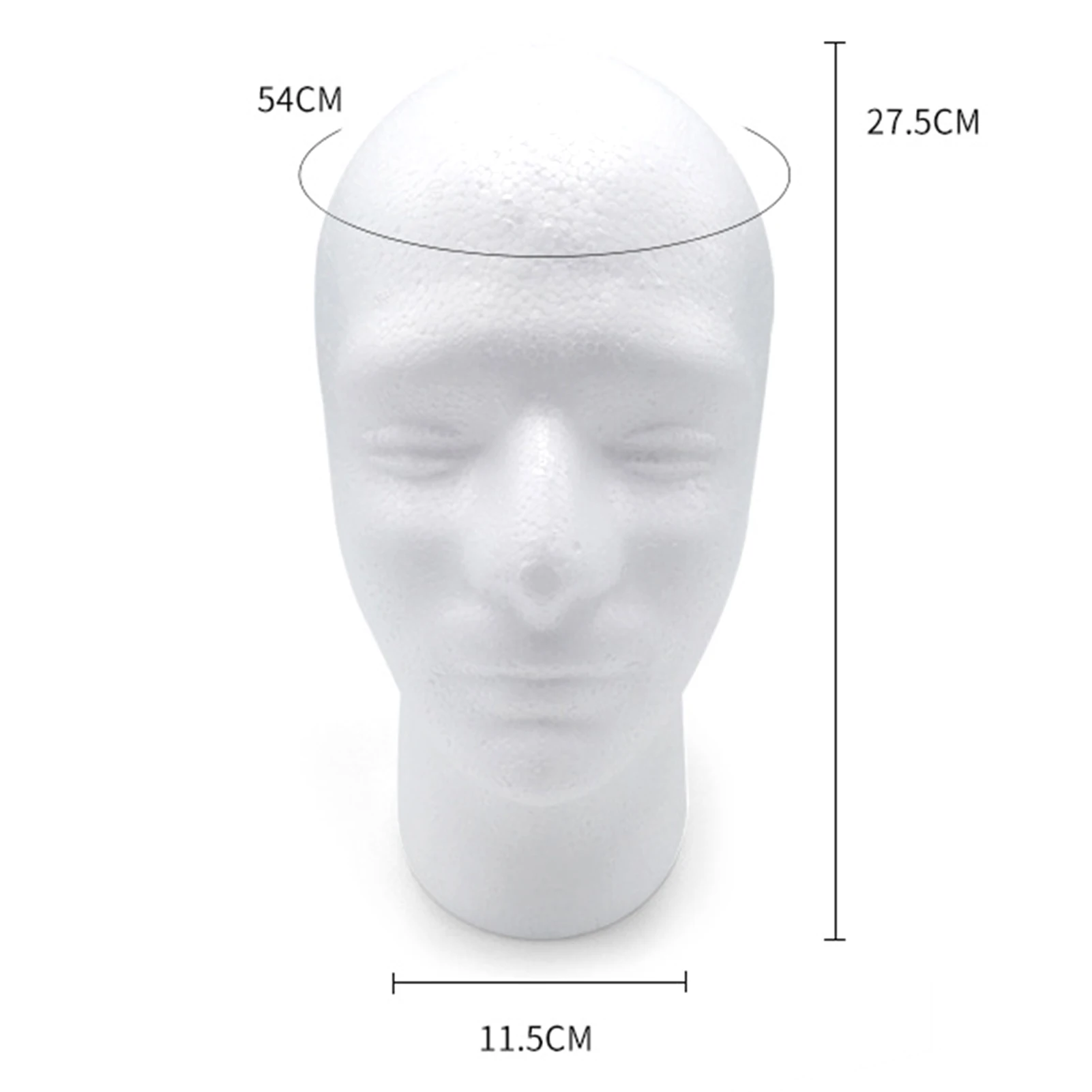 Male Foam Flocking Head Model for Displaying Glasses and Wigs