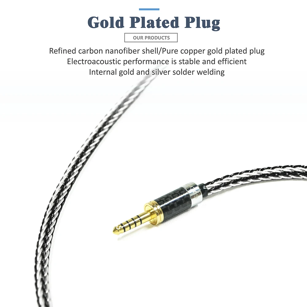 GUCraftsman 16 Strands 7N เดี่ยวคริสตัลทองแดง/เงินผสม MMCX สําหรับ SHURE SE846 Xelento Remote T8iE T9iE DK3001Pro UE900S IT01
