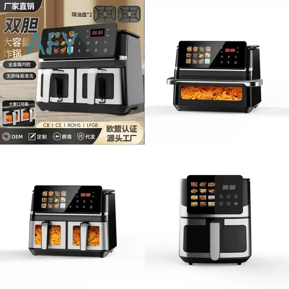 2026 Smart Large Capacity Air Fryer for Export Dual Basket French Fries Maker for Home Kitchen Commercial Use Air Fryer for