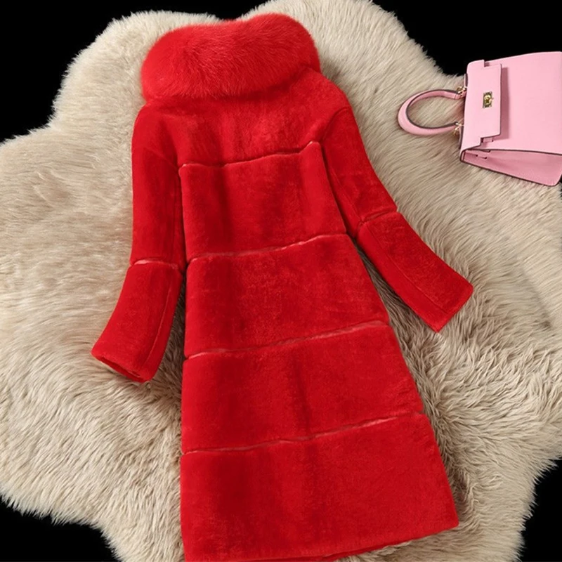 Streetwear Imitation Fur Coat Elegant Style Solid Color Fur Collar Splicing Long Sleeve Single Breasted Pockets Jacket For Women
