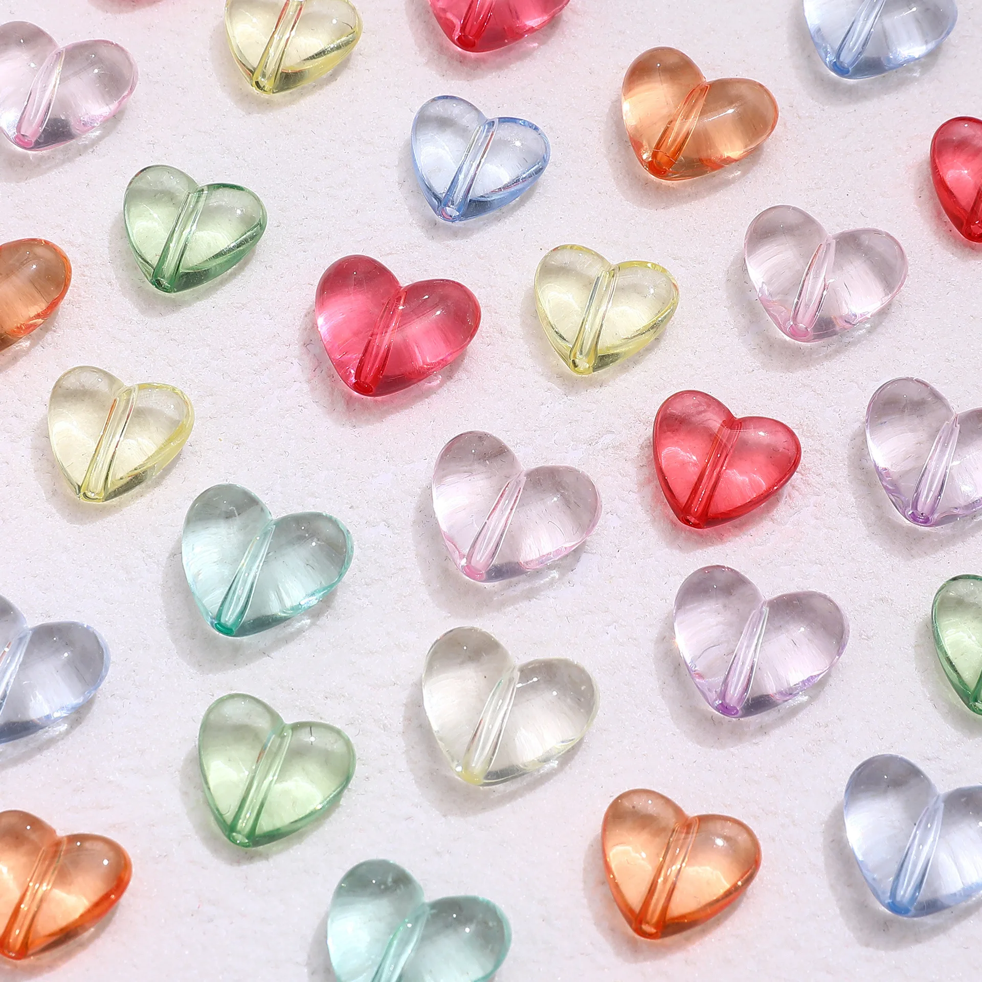 

500 Gram 11x10mm Love Heart Transparent Acrylic Accessories Loose Beads For Jewelry Making DIY Handmade Bracelet Necklaces