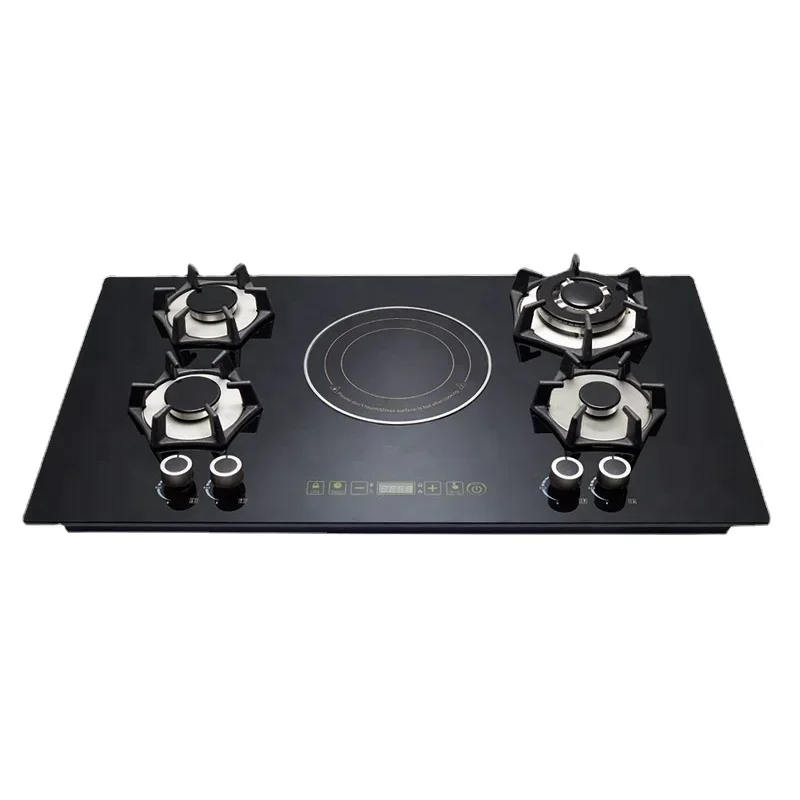 Cooking utensils with 5 built-in burners, 4 mixing furnaces, 1 single electric induction ceramic stove