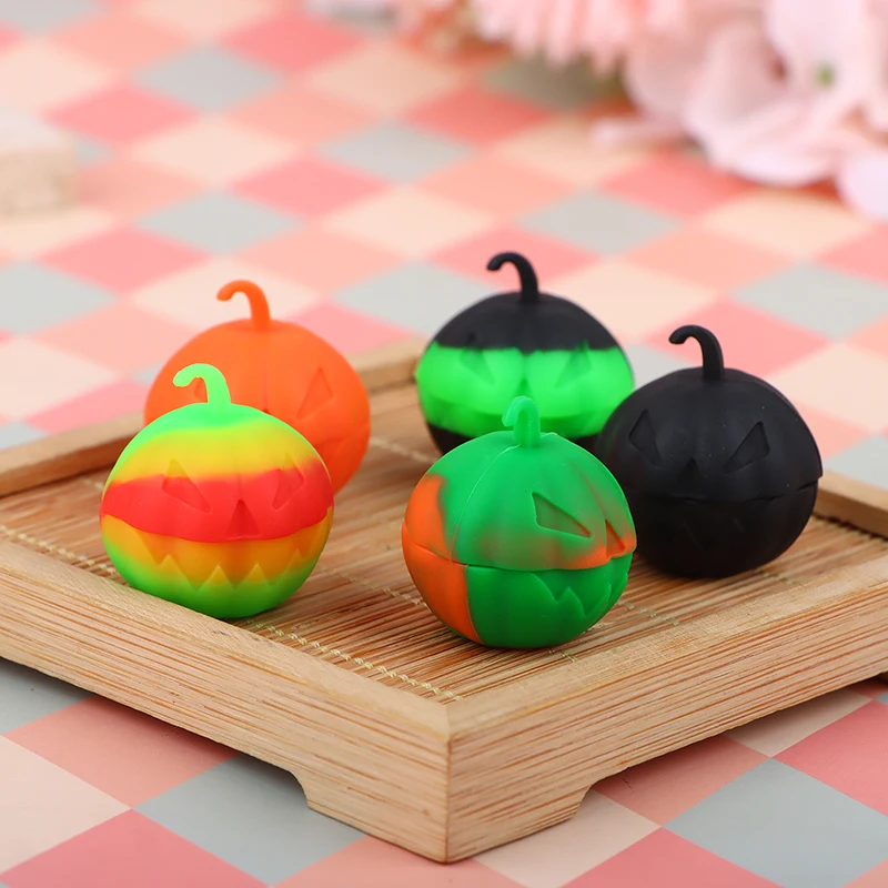 1Pc Nonstick Pumpkin Jar Silicone Container Bottle Portable 3ml Oil Wax Storage Box Face Cream Case Cosmetic Ointment Container