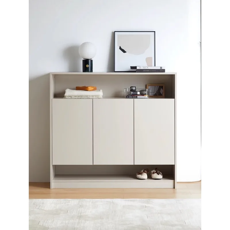 

Cream wind solid wood shoe cabinet household door porch cabinet integrated large capacity Italian simple modern storage locker