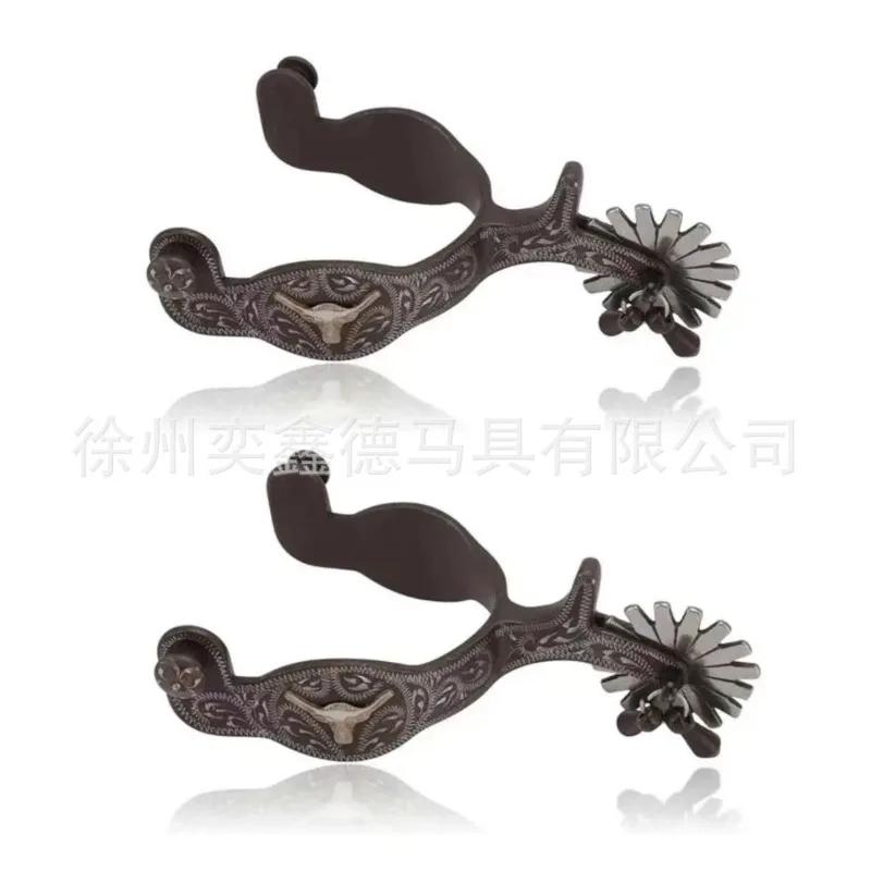 Equestrian Western Spurs, Carved Decorative Spurs, Horse Riding Training Accessories