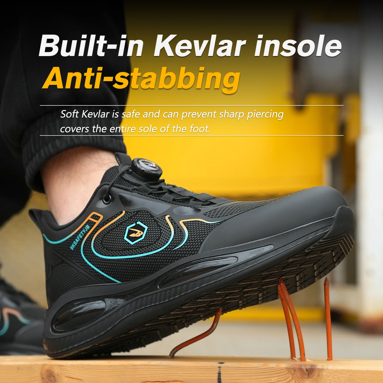 Imagem -04 - Sapatos de Segurança Multifuncionais com Botão Rotativo Sapatos de Trabalho Anti-quebra Sapatos de Proteção Anti-perfuração Kevlar Novos