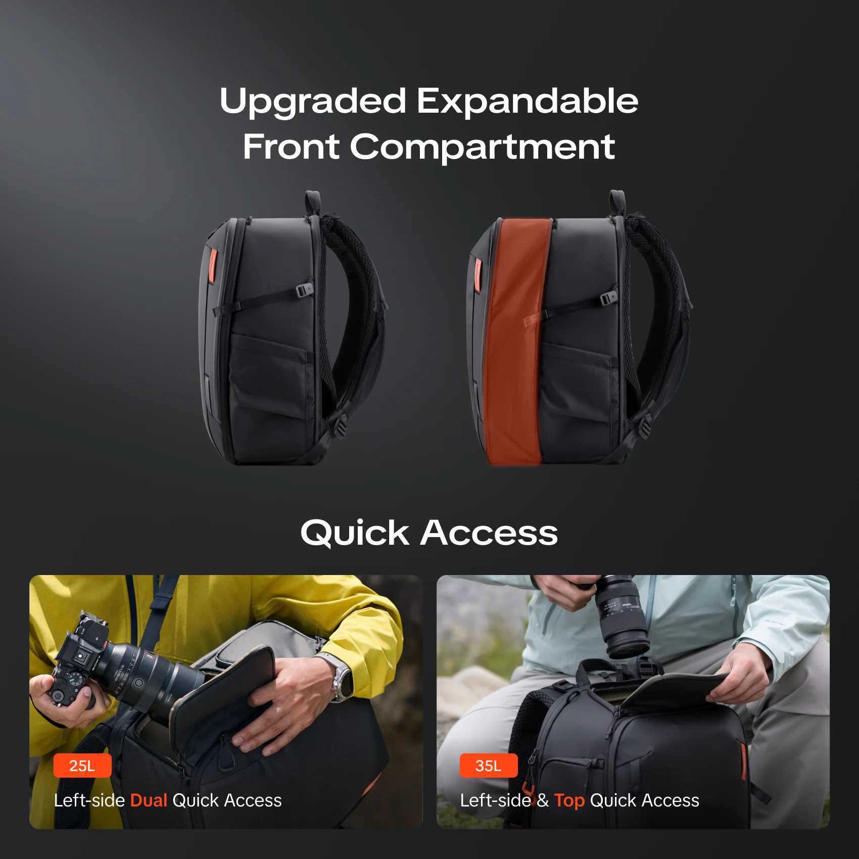 PGYTECH OneMo 3 Photography Camera Backpack 25L/35L AerisFrame Carry System