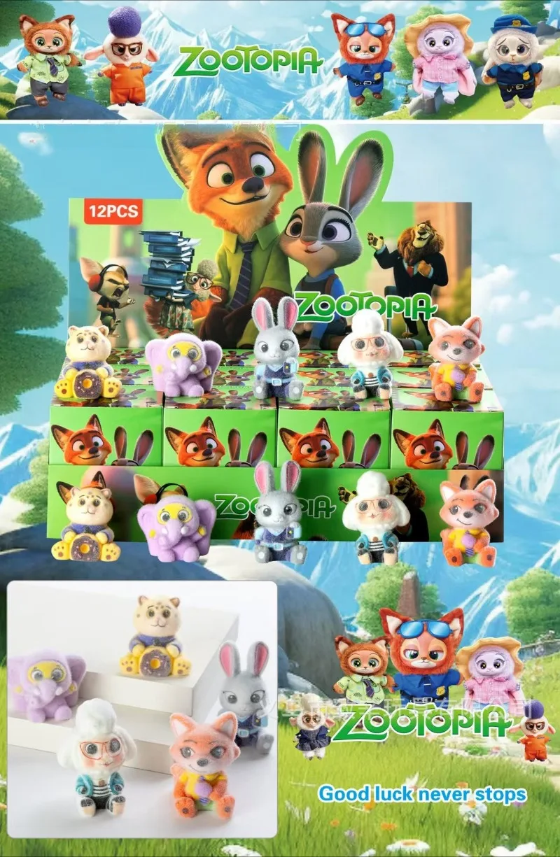 Zootopia Disney Blind Box Hars Plant Fluweel Schattige Dieren Knuffel Handpop