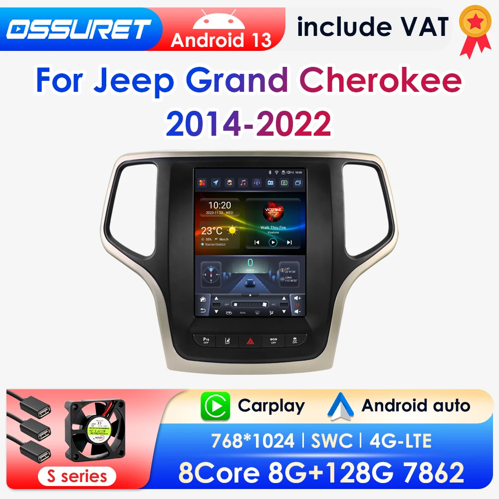 360 Kamera 9.7 ''android13 Autoradio für Jeep Grand Cherokee 2013-2016 Auto Multimedia Video 4g 2din Auto Stereo Wireless Carplay