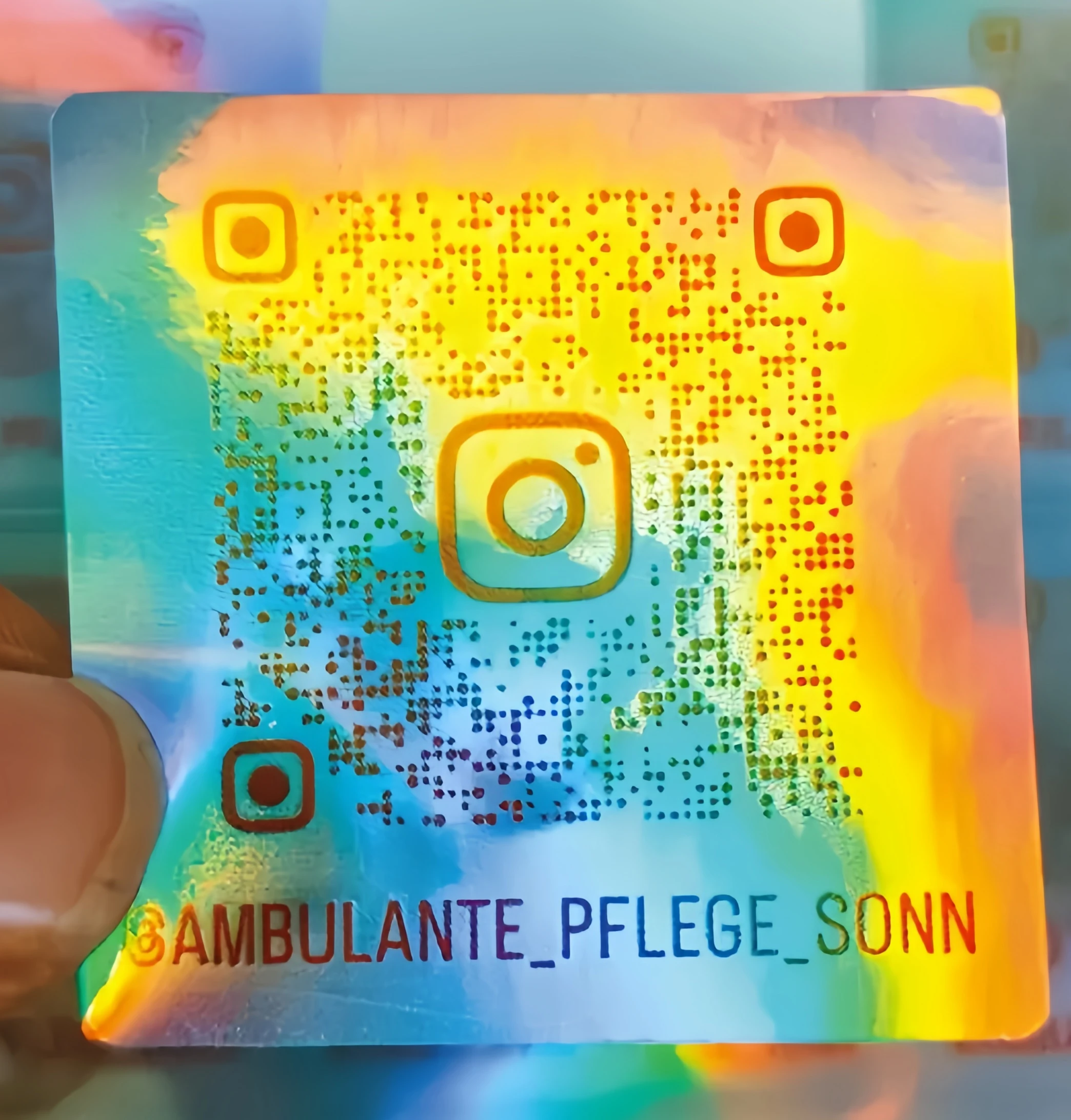 

96pcs holographic pet stickers, waterproof square QR code labels with custom Logo and text, personalized social media tags,