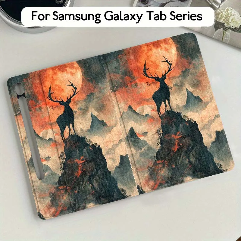 

Deer Forest Lake Dawn For Samsung Galaxy Tab S10 S9 S8 S7 FE Lite Soft Flexible Support Tablet Case Gift