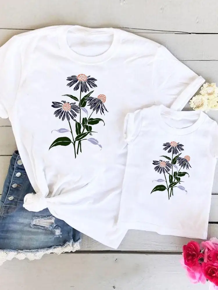 

Family Matching Outfits Watercolor Flower New Women Love Kid Child Summer Mom Mama Mother Tshirt Tee T-shirt Clothes Clothing