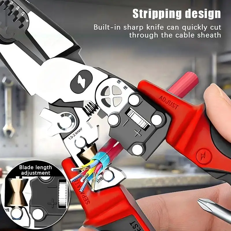 ✰✪Digital Display Wire Stripping Pliers Pointed Nose Electrician Tool Large Screen for Professional Electrical Maintenance