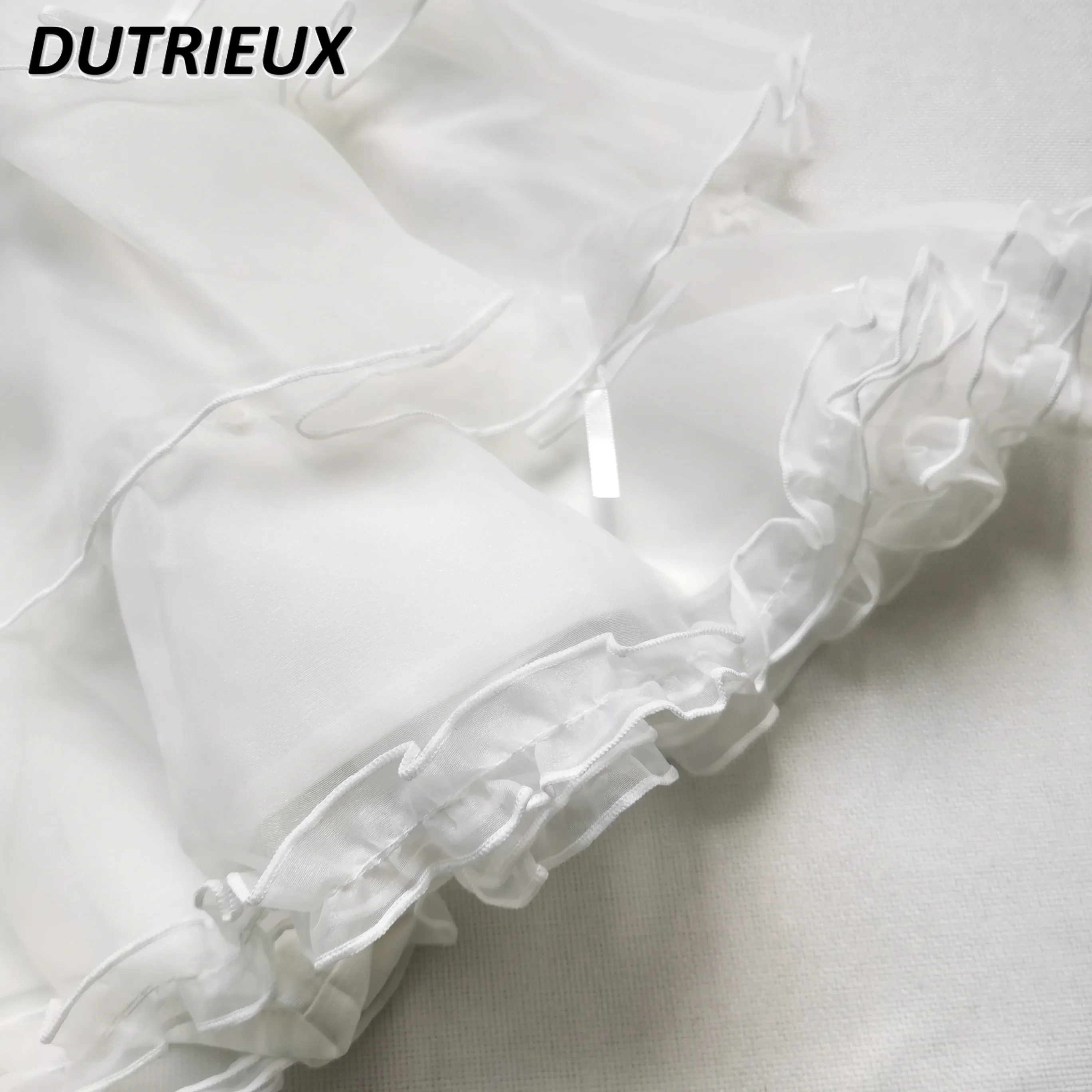 สไตล์ญี่ปุ่นสินค้าใหม่สาวหวานและน่ารักโบว์ Organza PUFFY MINI กระโปรงสีทึบเอวยางยืดเค้กกระโปรงสั้น