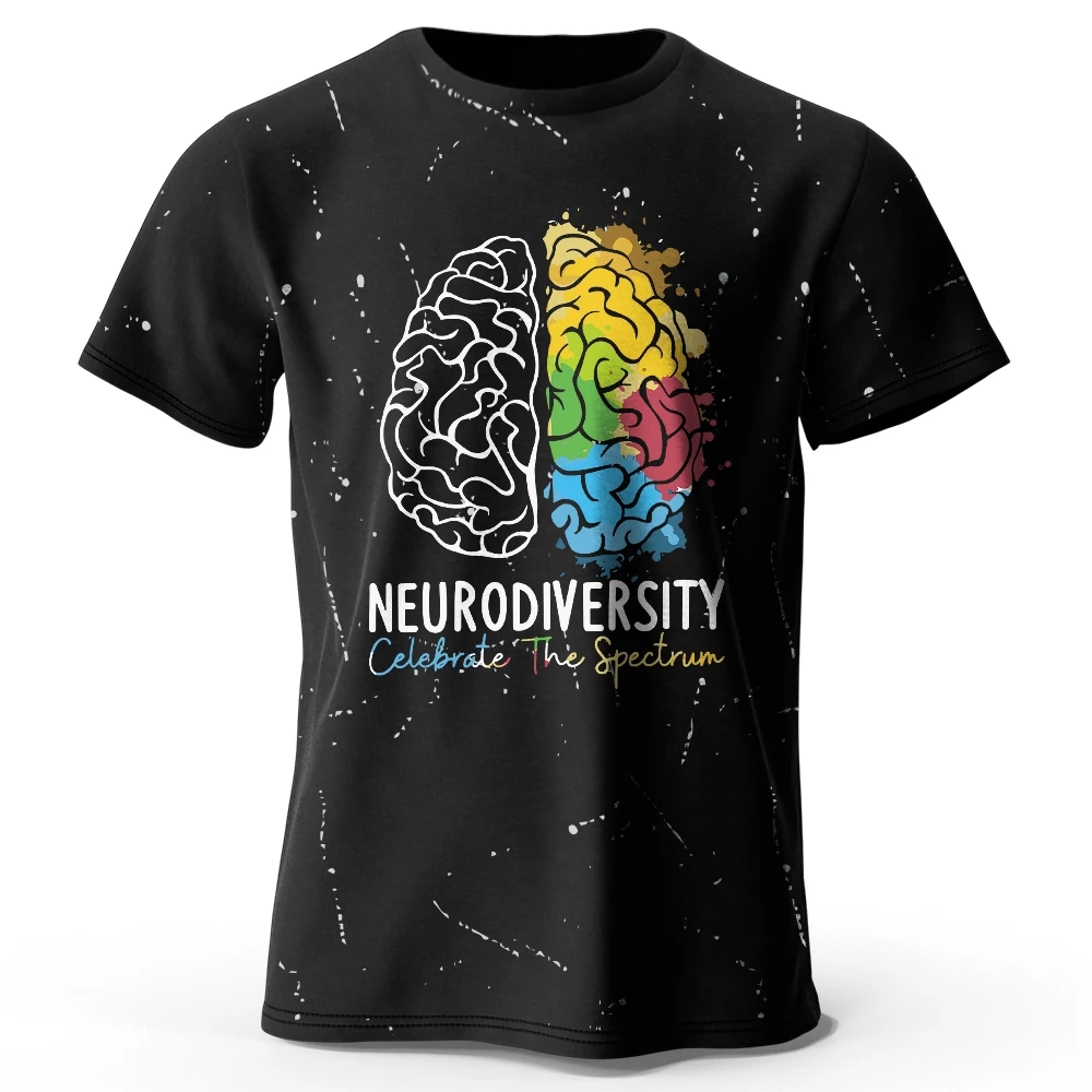220-GSM-T-Shirt mit verspieltem Gehirnmuster – Retro-inspirierte Sommer-Streetwear für Männer und Frauen, atmungsaktiv und bequem