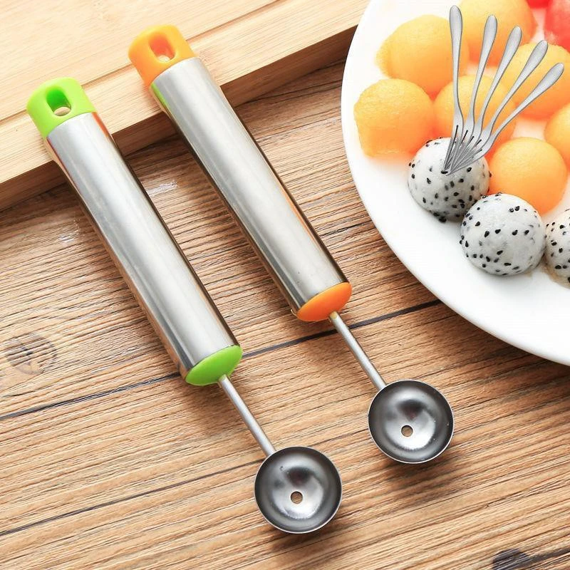 1pc Watermelon spoon, stainless steel digging ball cutter, fruit digging ball spoon, fruit digging flower spoon