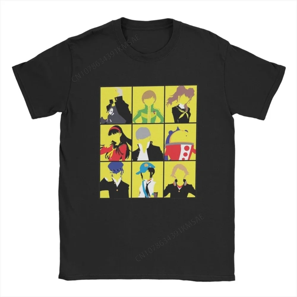 Men Persona 4 Investigation Team T Shirts Games Hot Japanese Anime Pure Cotton Short Sleeve Crewneck Tee Shirt New T-Shirts