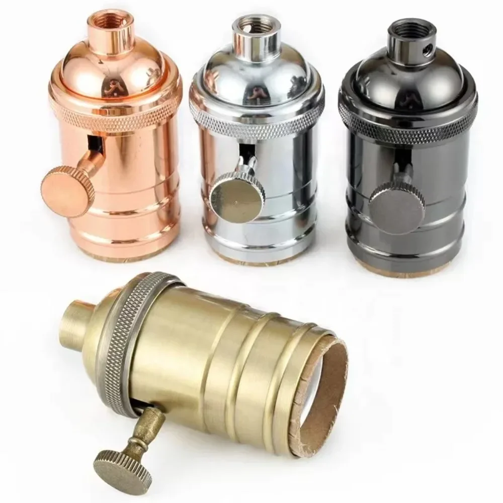 

E26/E27 Screw Bulb Metal Lamp Holder Edison Light Bulb Socket Vintage Electroplate Brass Lamp Holder Vintage Lamp Socket