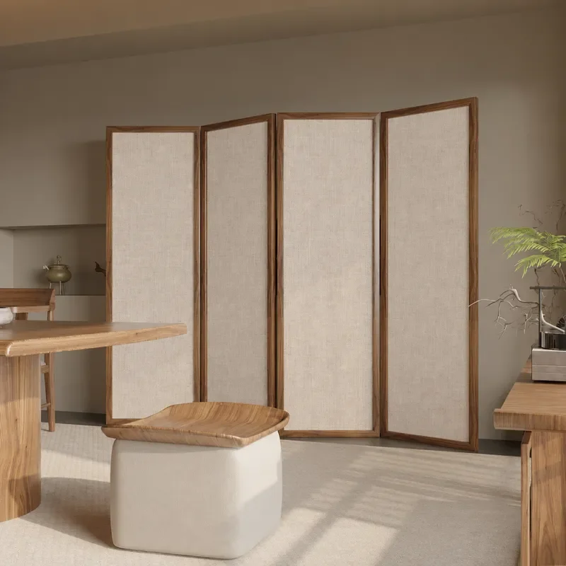 Japanese Style Folding Screen Partition for Living Room Entryway Porch Office Simple Retro Room Divider Wall Home Decor