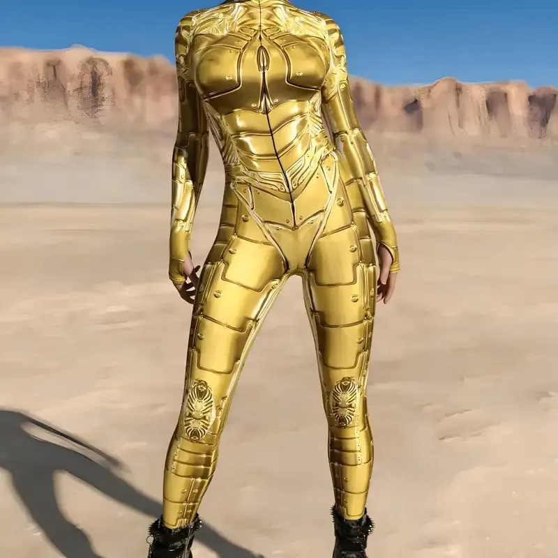New2025 New Halloween Tight Body Suit Adult Cosplay Onesie 3D Armor Digital Print Slim High Elastic Breathable Comfortable2025
