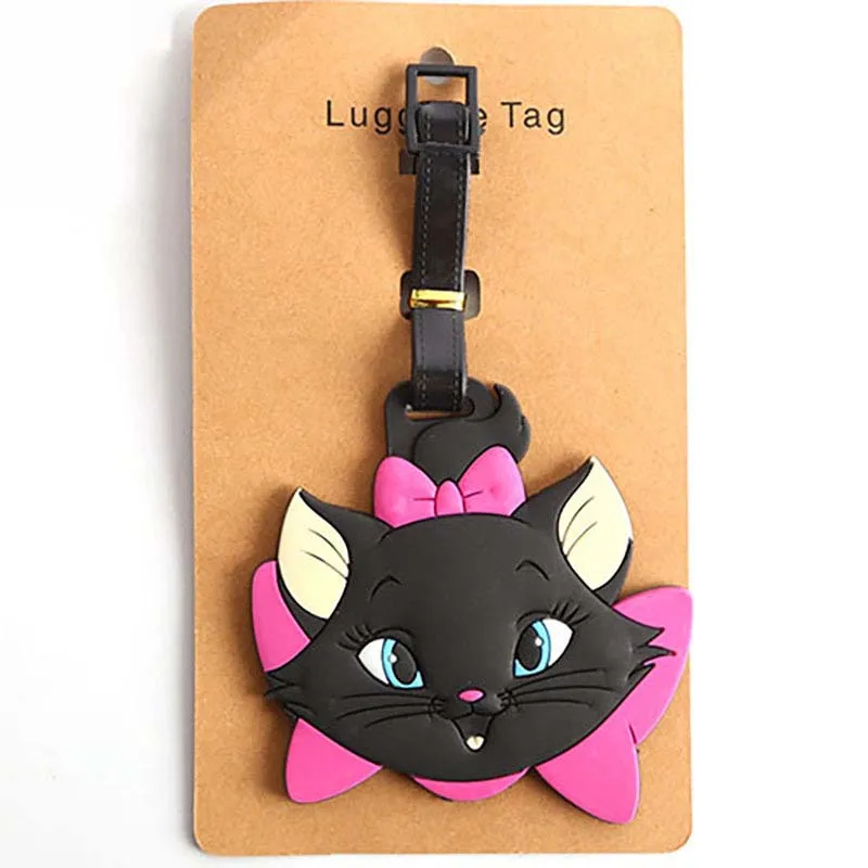 Lovely Disney Marie Cat  Travel Accessories Luggage Tag Silica Gel Suitcase ID Addres Holder Baggage Boarding Tag Portable Label