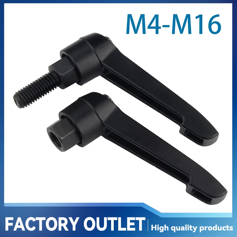 M4 M5 M6 M8 M10 M12 M16 Clamping Lever Machinery Adjustable Handle Locking External Male Thread Knob Alloy Steel