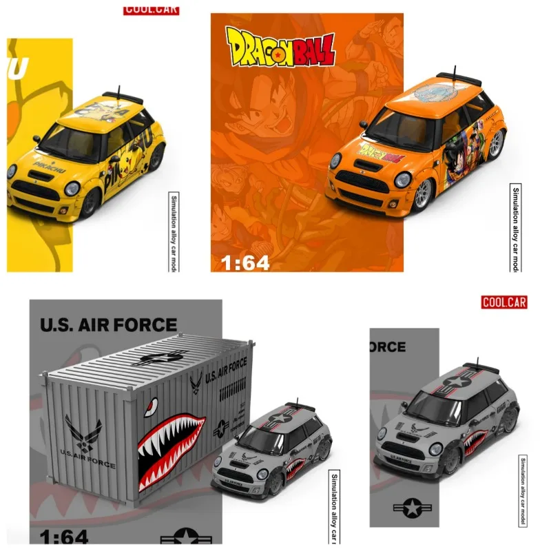 CC 1:64 BMW MINI Shark Mouth Dragon Ball Die Casting Alloy Car Model Desktop Small Ornament Collection Souvenir.