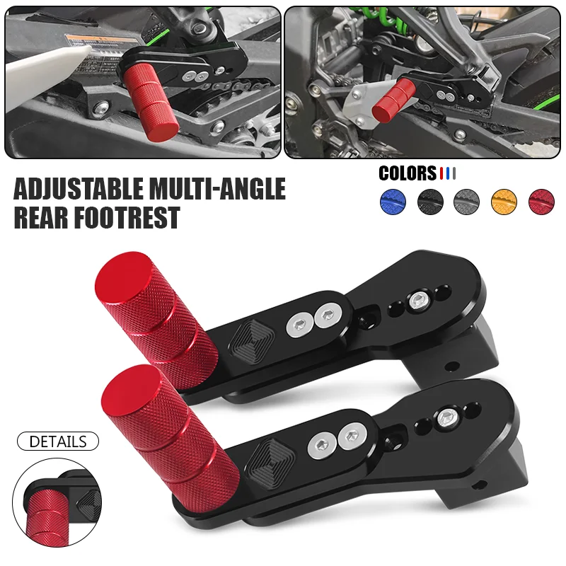 Motorcycle Adjustable Multi-angle Footrest Pedal For ZX6R ZX10R ZX636 ZH2 NINJA650 400 Ninja1000SX versys1000/650 Rear Foot Peg