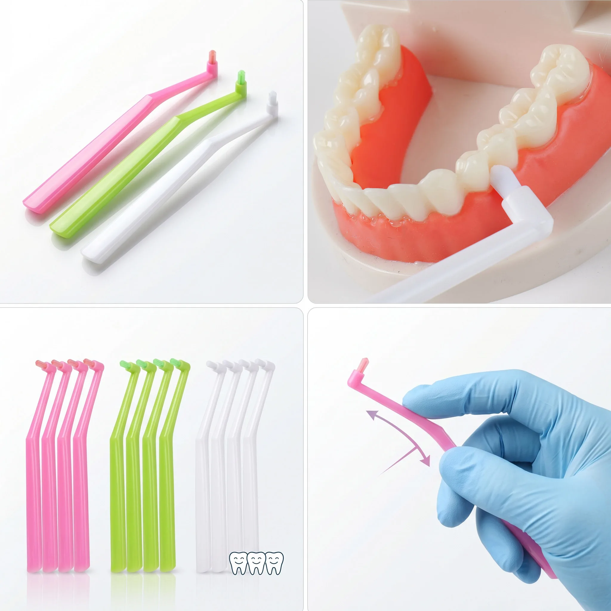 L‑Shaped Orthodontic Interdental Brush Soft Fine Bristles Teeth Gap Cleaner For Braces Oral Hygiene Dental Cleaning Care Tools