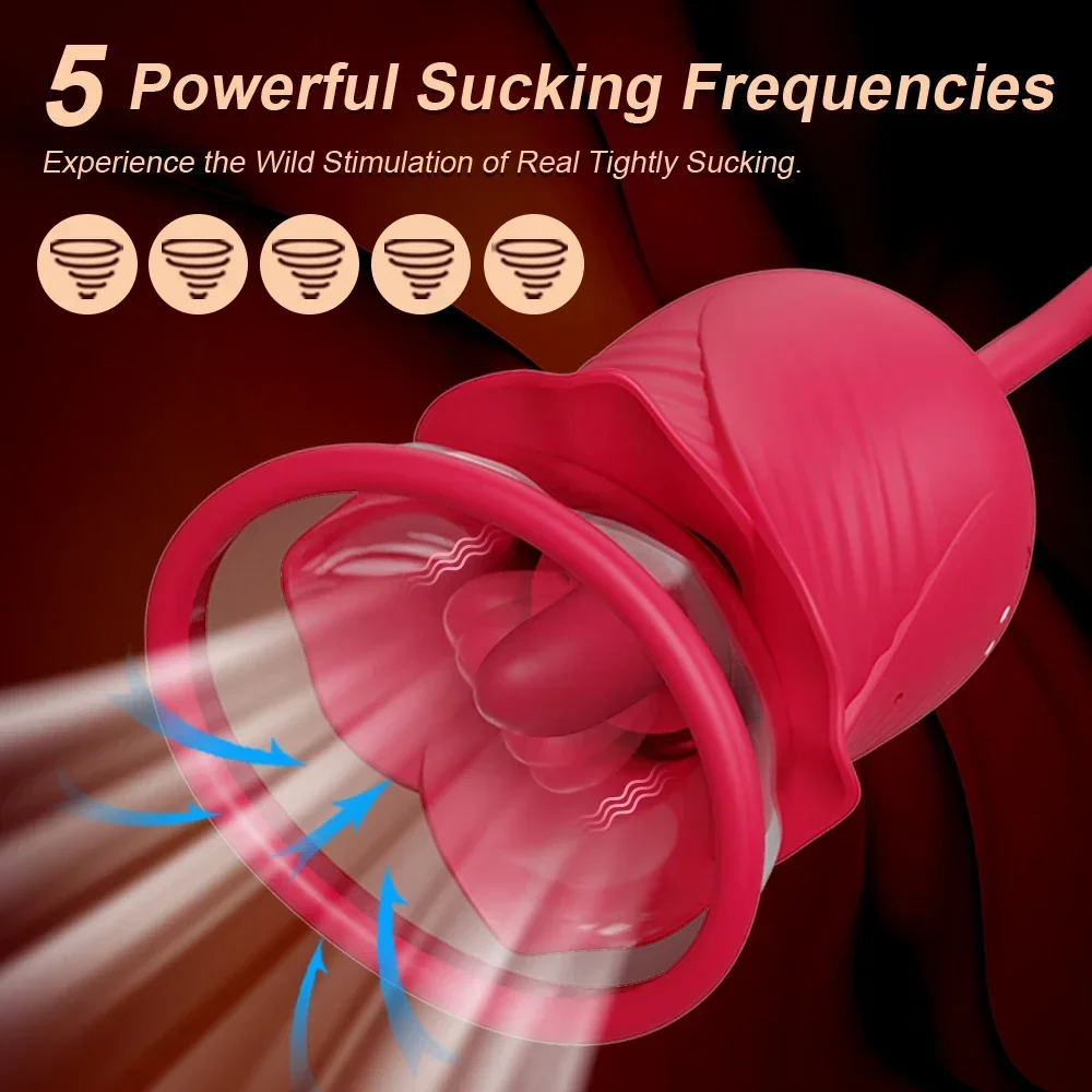 Rose Vibrator For Women G-spot And Clitoris Stimulator Thrusting_voghion.com