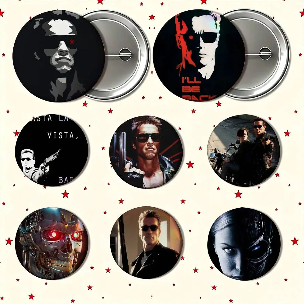 Movie Terminator 25mm 32mm 44mm 58mm Anime Badges Brooches DIY Pins Decorations Birthday Gifts