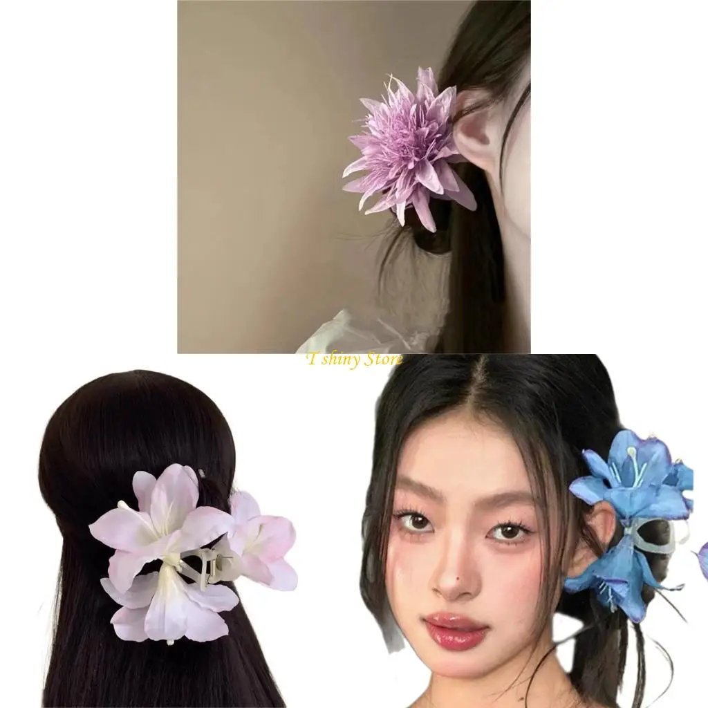 

N58F Peony Hair Clip for Women Floral Hairpiece Fashionable and Sophisticated Look
