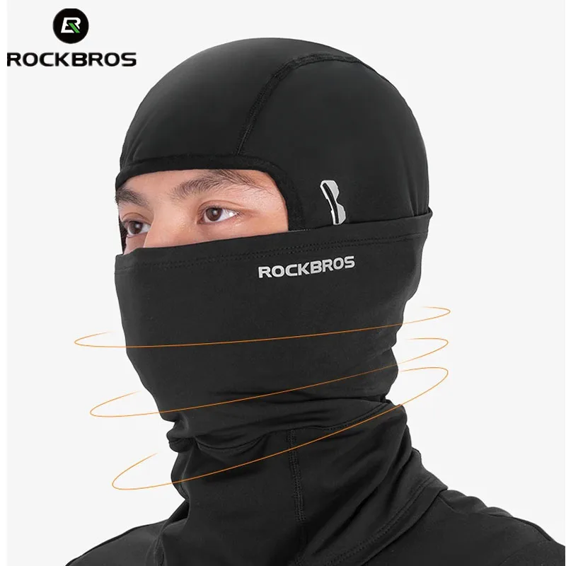 ROCKBROS Fahrradkappe mit lokaler Lieferung, atmungsaktives, winddichtes Fleece-Material, Fahrrad-Vollgesichtsmaske mit Schläfenloch für Winter, Fahrrad, Ski, Motorrad, warme Mütze