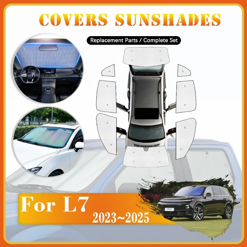 Car Sunshade Cover For Li L7 Auto Lixiang L7 2023 2024 Sunproof Sunscreen Window Coverage Pads Front Rear Sun Shades Accessories