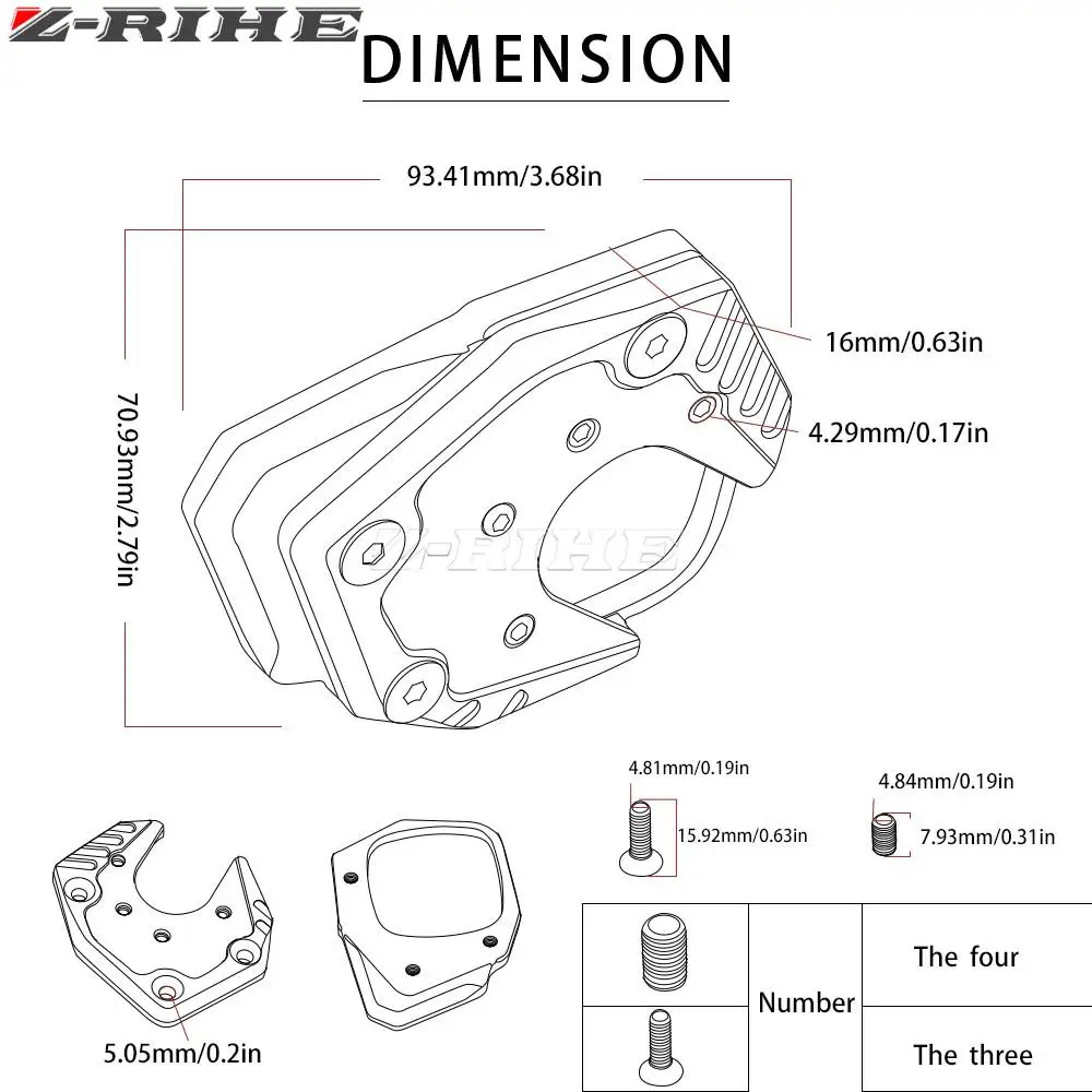 For Honda NC750X NC750S NC750 NC 750 S/X 2017 2018 2019 X-ADV XADV 750 Side Stand Pad Plate Kickstand Enlarger Support Extension