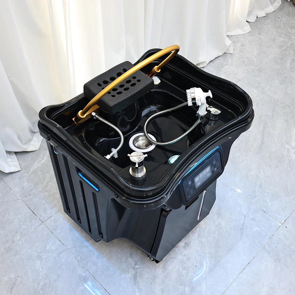 Portable Pipeless Head Spa Shampoo Basin with Steamer, Constant Temperature Circulating Water Mobile Hair Washing Sink, 60L Water Storage & 30L Waste Water Tank, Hair Salon Equipment, Shipment from the United States - view 7