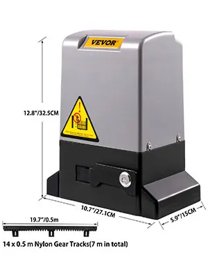 SucceBuy Schuifpoortopener 1800 KG 7 m Automatische schuifpoort met 4 afstandsbedieningen en APP-bediening Elektrische rollende oprit