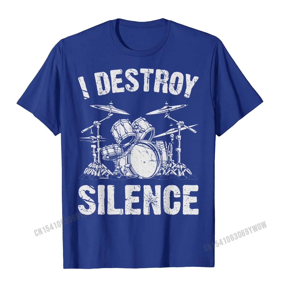 

I Destroy Silence Drumming Vintage Drummer Drumset Drum Set T-Shirt Harajuku Casual Tees Cute Youth Tshirts Funny