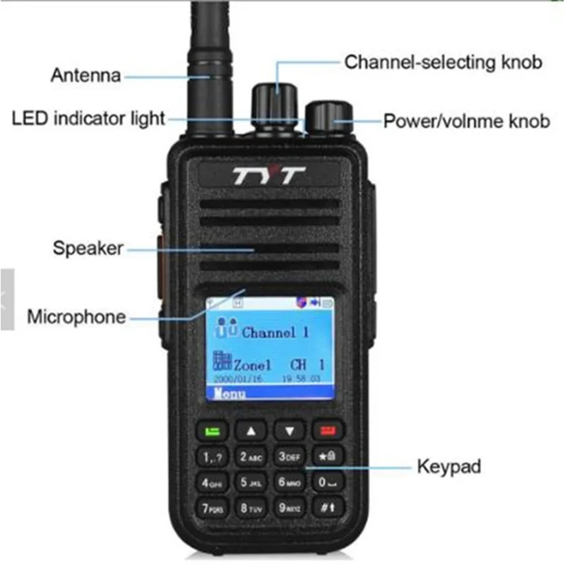 NEWEST Walkie Talkie! TYT MD-UV380 DUAL BAND DMR TRANSCEIVER WITH GPS Digital Radio Support Mototrbo Intercom