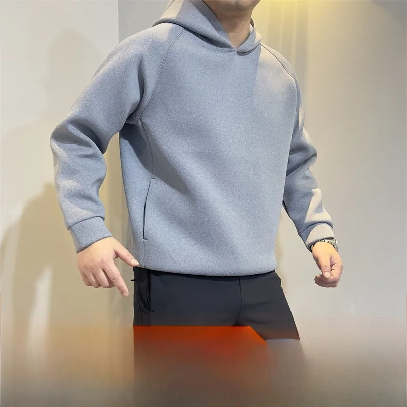 OZ Edition Men's Casual Hoodie Air Layer Fabric Self-Keeping Style Spring Season  Color Loose Fit Modern Style for Couples