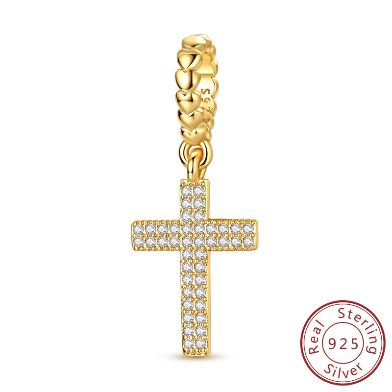 Goud Originele Charm Bead 925 Sterling Zilver Luipaard Kruis Hond Bot Aarde Vliegtuig Charm Fit Armbanden Hanger Vrouwen DIY Sieraden