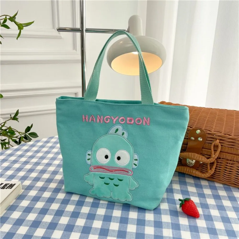 

Hangyodon Canvas Bag Cute Cartoon Modeling High-capacity Handbag New Fashion Versatile Go Out Go To Work Bento Bag Gifts