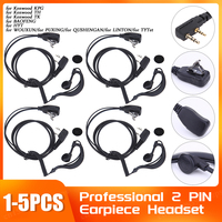 1-5PCS 2 Pin Walkie Talkie Headsets Earpiece Headset PTT MIC for BAOFENG 480 490 320 V6 V7 V8 658 520 530 999 888 777 666S 777S