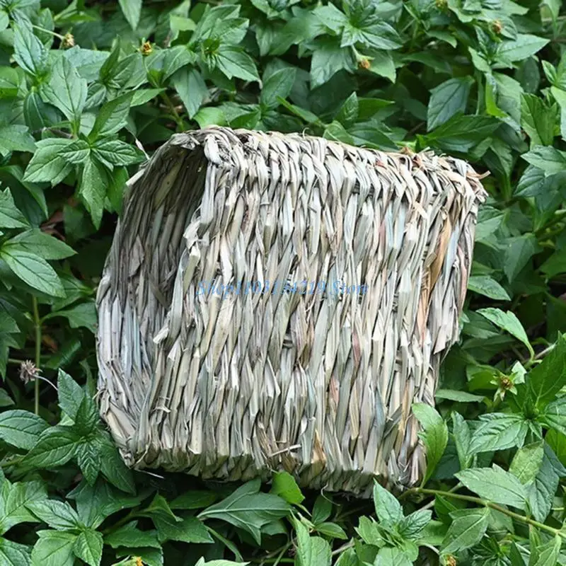 N5KC المنسوجة حيوان أليف سرير أرنب العشب منزل أرنب نفق نفق مضغ للعب ألعاب لهامستر ببغاء القنفذ غينيا خنزير الفئران