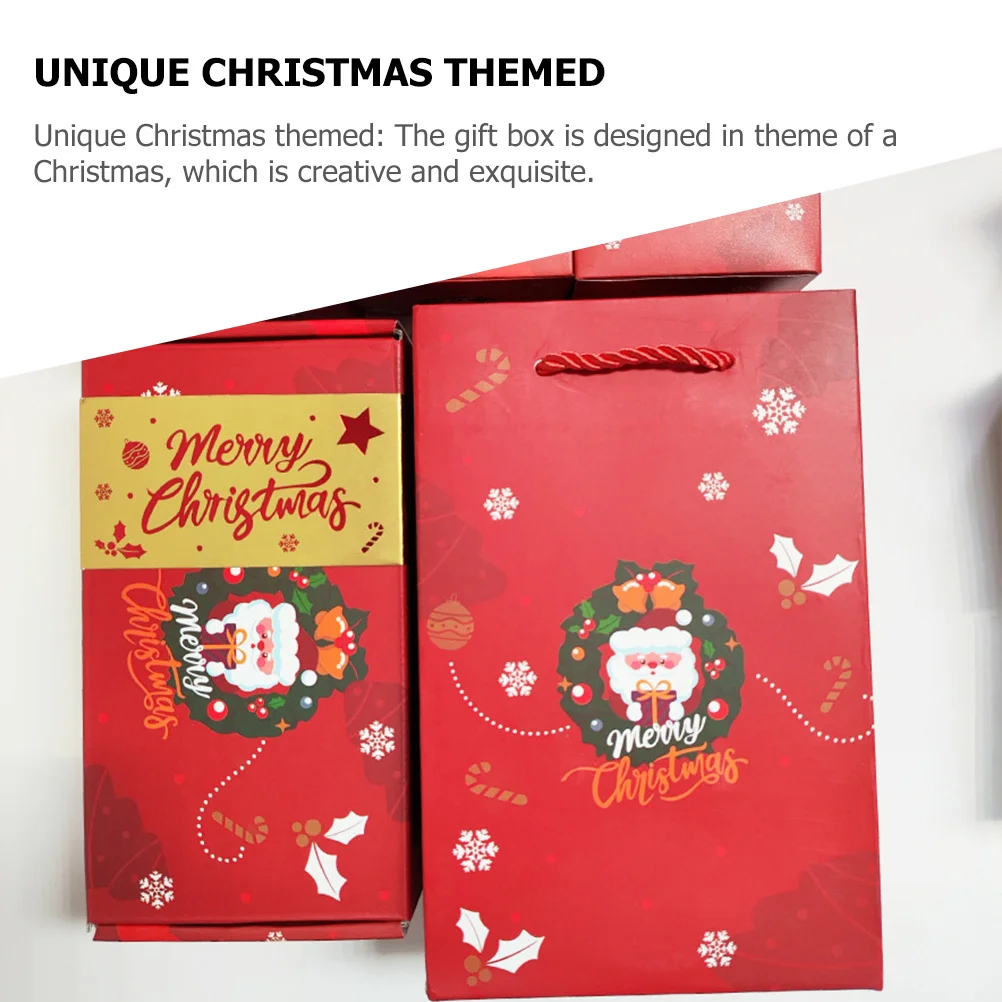 กล่องขนมคริสต์มาสแบบกระดาษแตก 1 ชุด กล่องของขวัญปาร์ตี้คริสต์มาส กล่องของขวัญแบบกระดาษแตก กล่องใส่ขนม