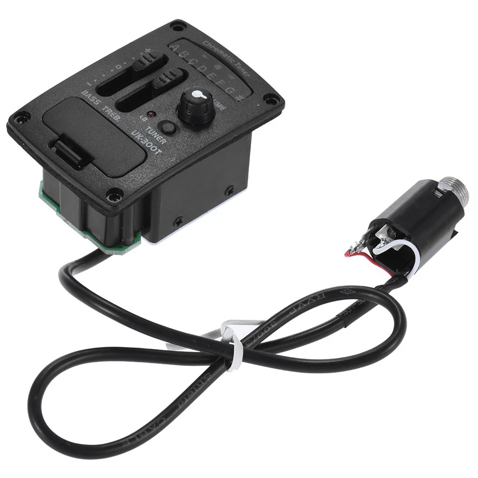 SLQZT Uk-300T Preamplificatore pickup piezoelettrico per ukulele Equalizzatore Eq a 2 bande Sistema sintonizzatore pickup Ukelele