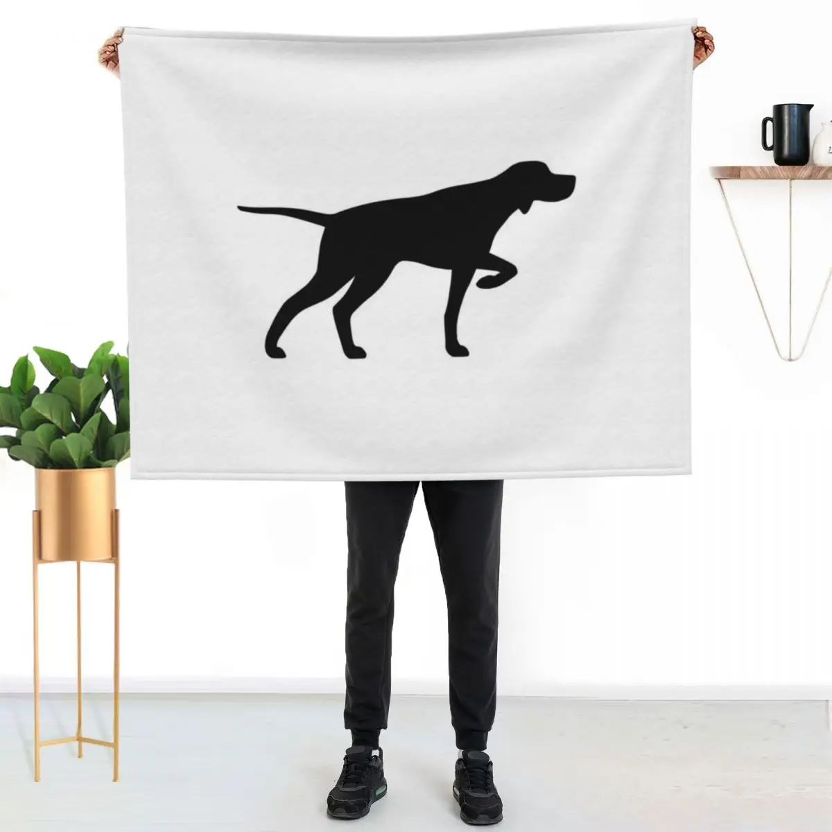 Pointer Dog Silhouette(s) Throw Blanket Decorative Beds heavy to sleep Sofas Personalized Gift Warm Blankets