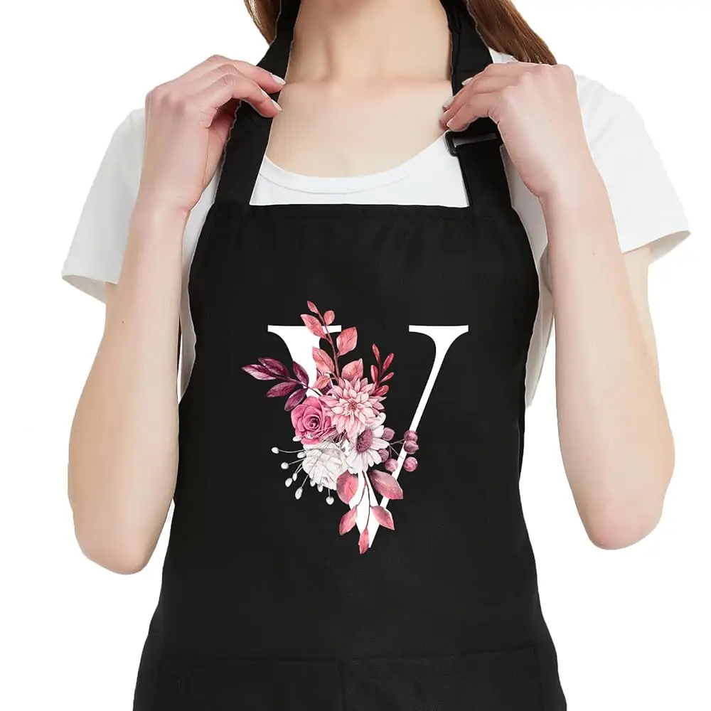 

Персонализированные фартуки для женщин с карманами, милые фартуки для женщин-поваров, подарки для мамы на день рождения