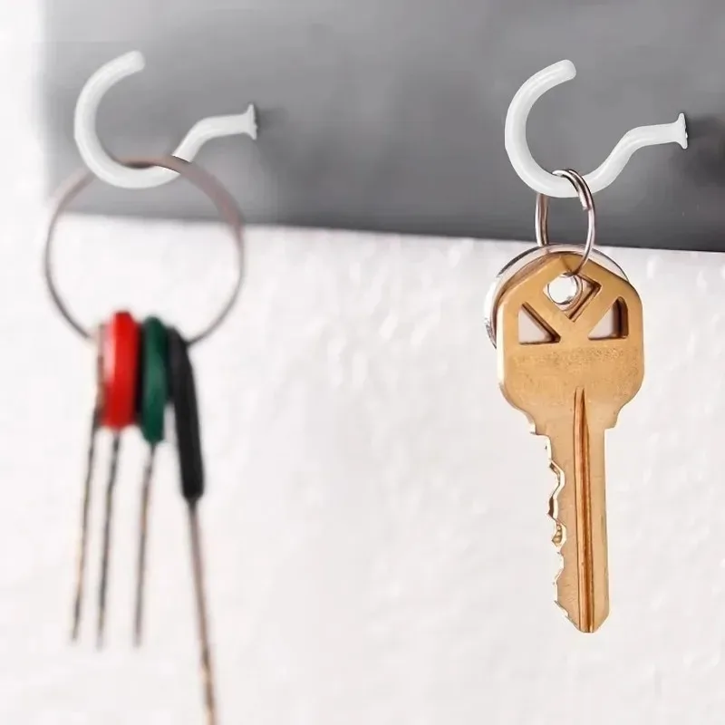 Screw in Hooks Self Tapping Wall Hook PVC Coated Anti Rust Mini Storage Hook No Drill for Wood Kitchen Bathroom Key Towel Holder